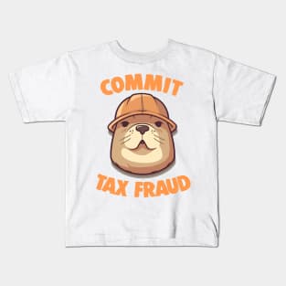 Commit Tax Fraud Beaver Meme Kids T-Shirt